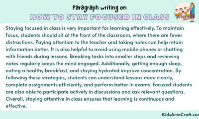 Paragraph on How to Stay Focused in Class