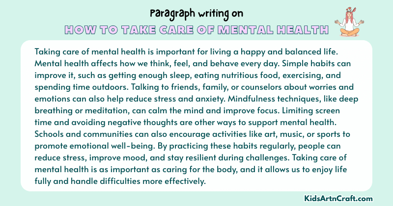Paragraph on How To Take Care Of Mental Health