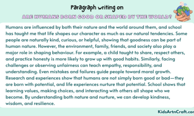 Paragraph on Are Humans Born Good or Shaped by the World?