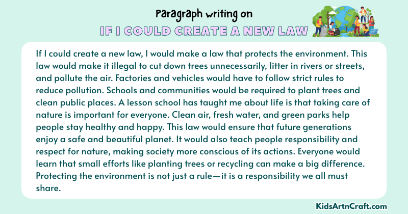 Paragraph on If I Could Create a New Law