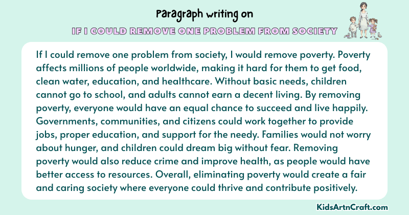 Expository Paragraph on If I Could Remove One Problem From Society (Explains with Facts)