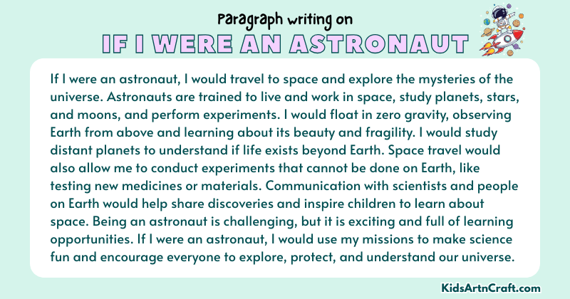 Paragraph on If I Were An Astronaut