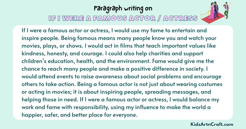 Paragraph on If I Were a Famous Actor / Actress