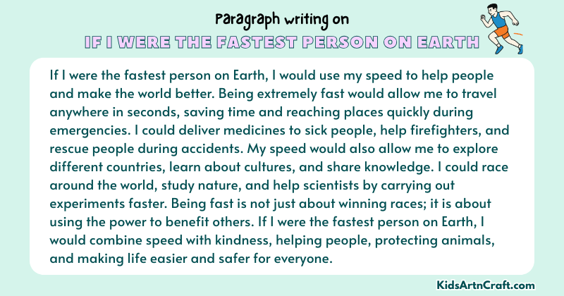 Paragraph on If I Were the Fastest Person on Earth