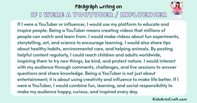 Paragraph on If I Were a YouTuber / Influencer