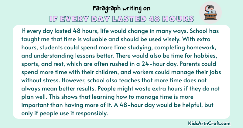 Paragraph on If Every Day Lasted 48 Hours