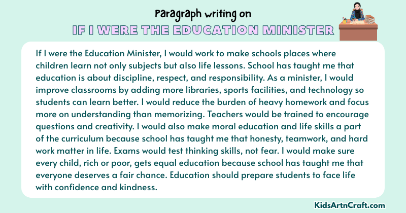 Paragraph on If I Were the Education Minister