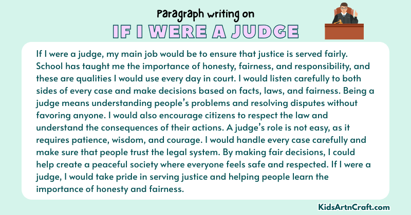 Expository Paragraph on If I Were a Judge (Explains with Facts)