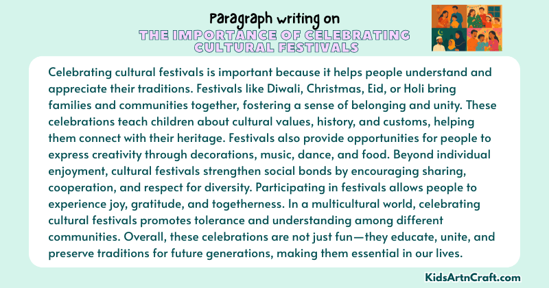 Expository Paragraph on The Importance Of Celebrating Cultural Festivals (Explains with Facts)