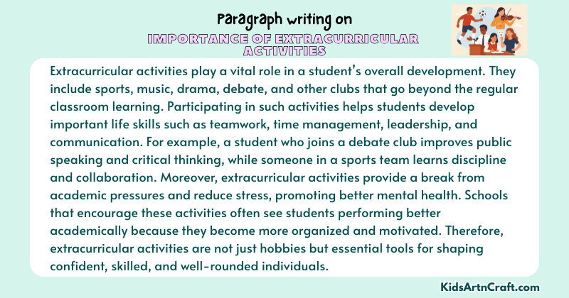 Expository Paragraph on the Importance of Extracurricular Activities (Explains with Facts)