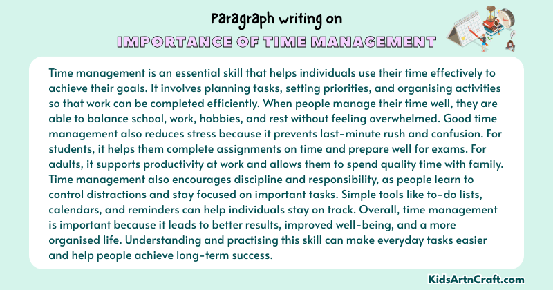 Expository Paragraph on the Importance of Time Management (Explains with Facts)