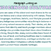 Paragraph on Indigenous Cultures