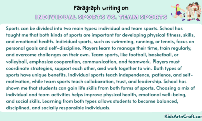 Paragraph on Individual Sports vs. Team Sports
