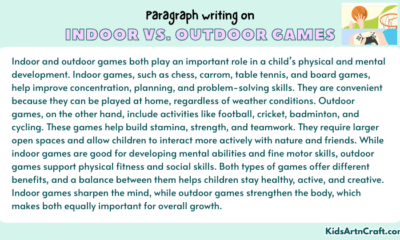 Paragraph on Indoor vs. Outdoor Games