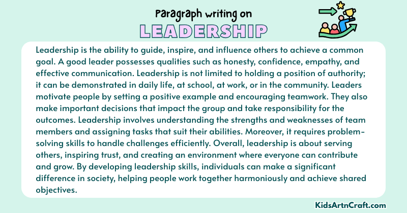 Expository Paragraph on Leadership (Explains with Facts)