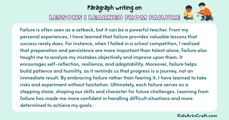 Expository Paragraph On Lessons I Learned From Failure (Explains with Facts)