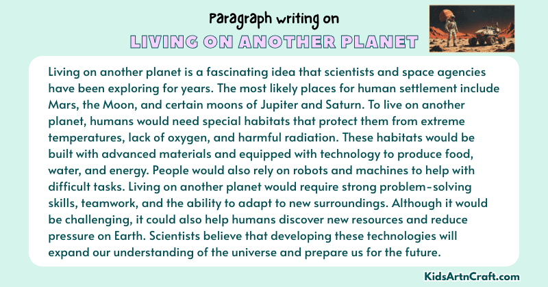 Expository Paragraph on Living on Another Planet (Explains with Facts)