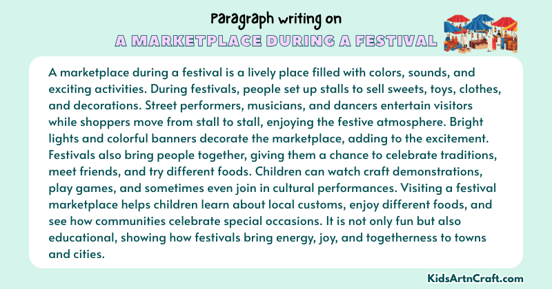 Expository Paragraph on A Marketplace During A Festival (Explains with Facts)