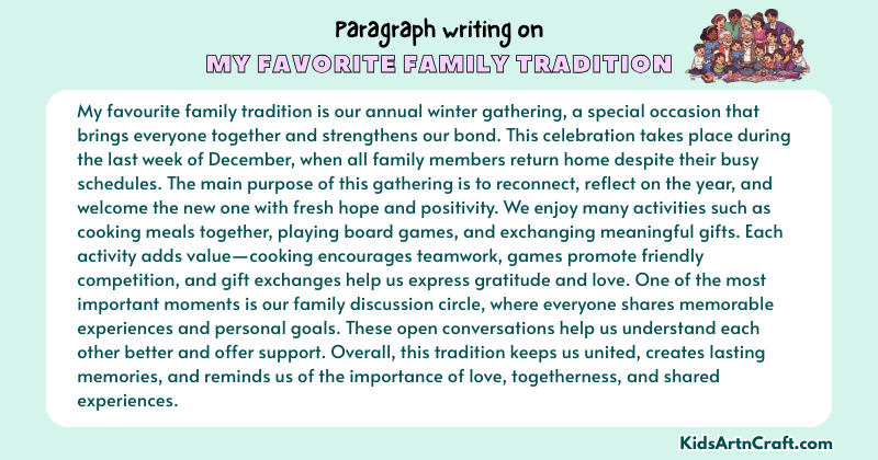 Expository Paragraph on My Favorite Family Tradition (Explains with Facts)