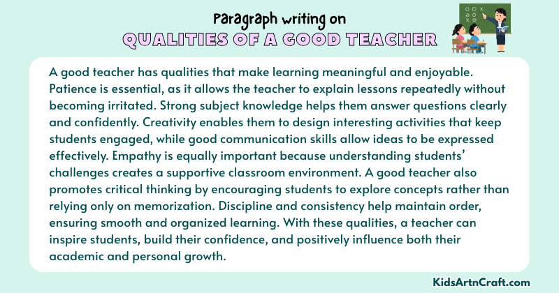 Expository Paragraph on Qualities of a Good Teacher (Explains with Facts)