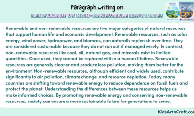Paragraph on Renewable vs Non-Renewable Resources