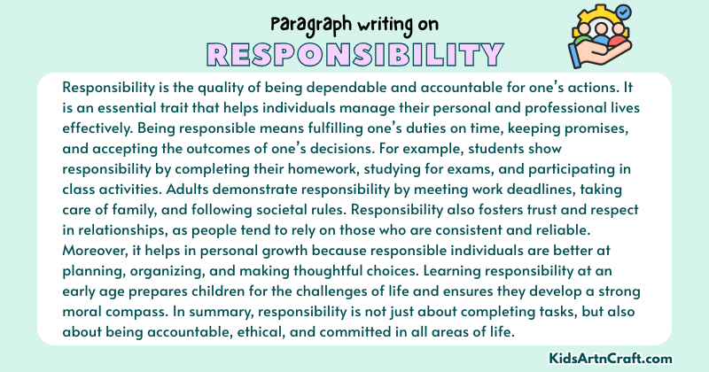 Expository Paragraph on Responsibility (Explains with Facts)