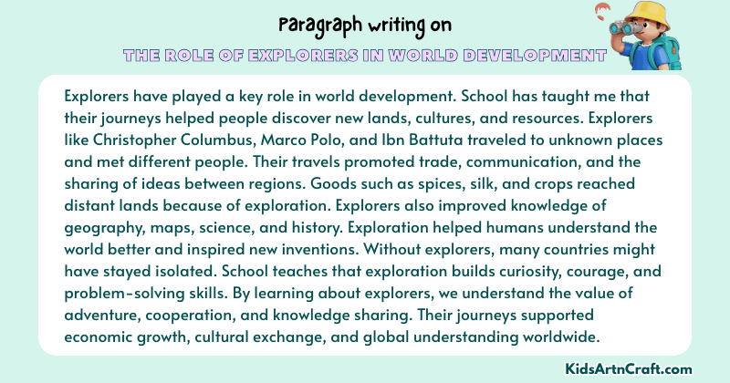 Paragraph on The Role Of Explorers In World Development