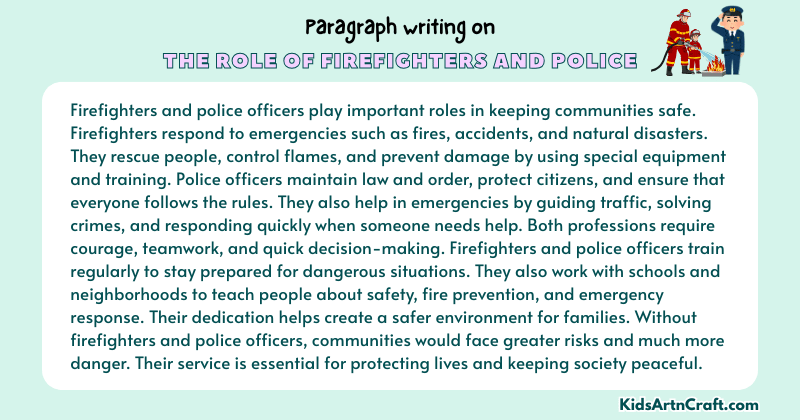 Paragraph on The Role Of Firefighters And Police