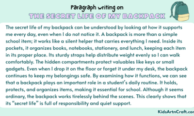 Paragraph on The Secret Life of My Backpack