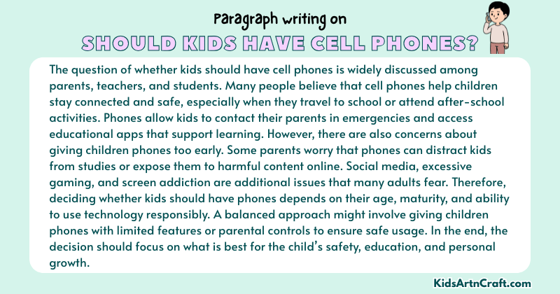 Paragraph on Should Kids Have Cell Phones?