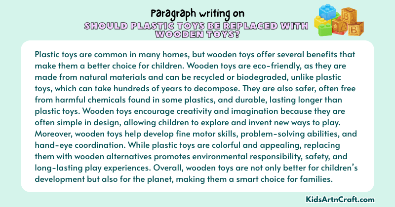 Paragraph on Should Plastic Toys Be Replaced With Wooden Toys?