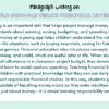 Paragraph on Should Schools Teach Financial Literacy?