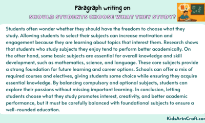 Paragraph on Should Students Choose What They Study?