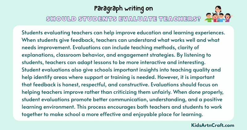 Paragraph on Should Students Evaluate Teachers?