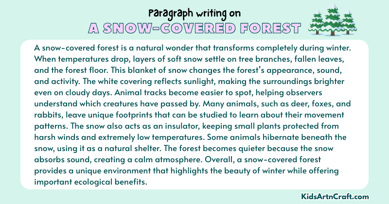 Paragraph on A Snow-Covered Forest