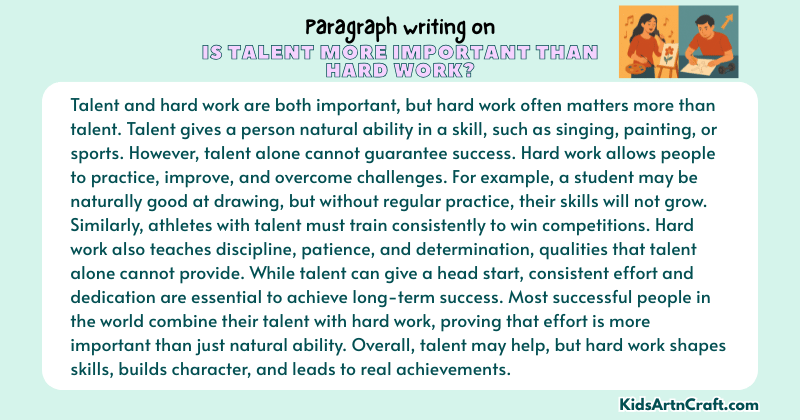 Expository Paragraph on Is Talent More Important Than Hard Work? (Explains with Facts)