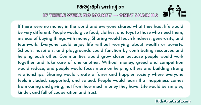 Paragraph on If There Were No Money — Only Sharing