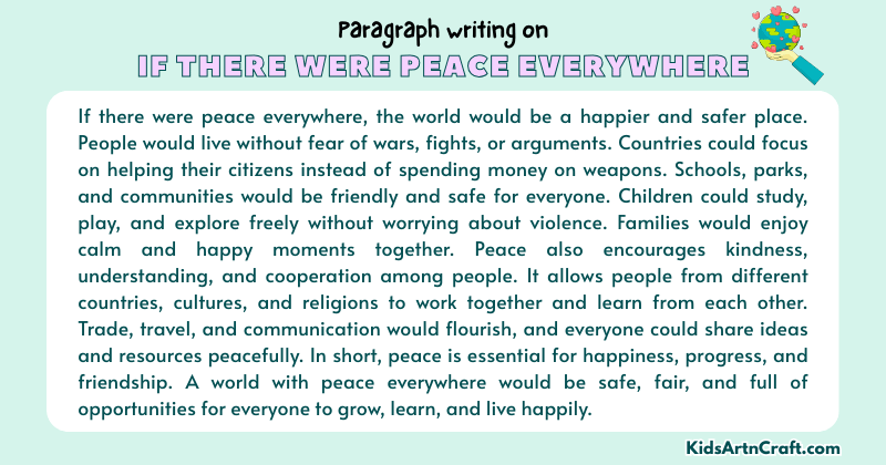 Expository Paragraph on If There Were Peace Everywhere (Explains with Facts)