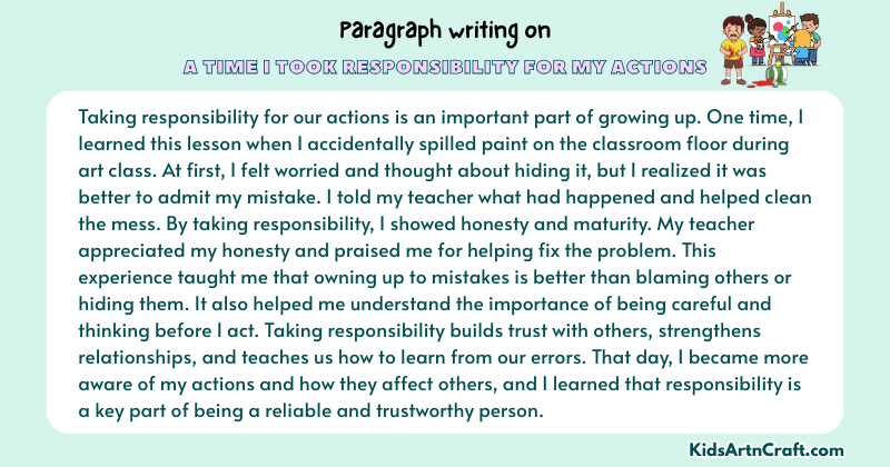 Expository Paragraph on A Time I Took Responsibility For My Actions (Explains with Facts)