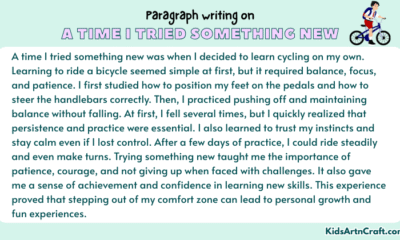 Paragraph on A Time I Tried Something New