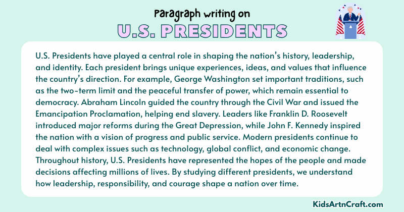 Expository Paragraph on U.S. Presidents (Explains with Facts)