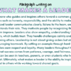 Paragraph on What Makes a Leader