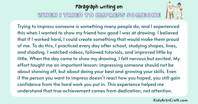 Paragraph on When I Tried To Impress Someone