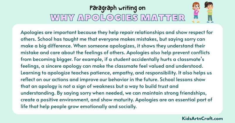 Expository Paragraph on Why Apologies Matter (Explains with Facts)