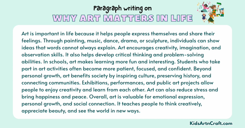 Paragraph on Why Art Matters In Life