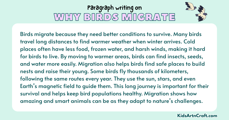 Expository Paragraph on Why Birds Migrate (Explains with Facts)