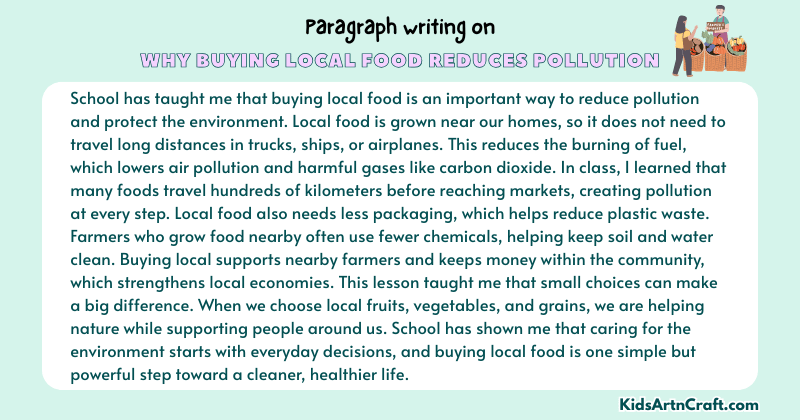 Paragraph on Why Buying Local Food Reduces Pollution