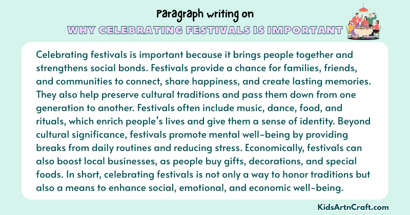 Paragraph on Why Celebrating Festivals is Important