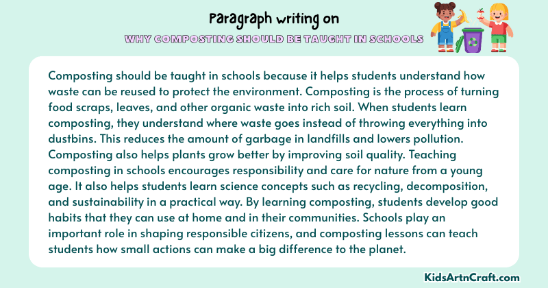 Expository Paragraph on Why Composting Should Be Taught In Schools (Explains with Facts)