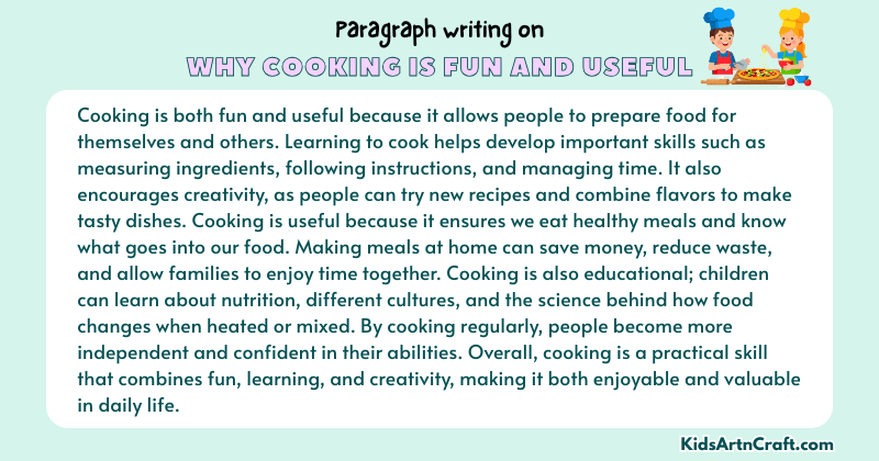 Paragraph On Why Cooking Is Fun And Useful
